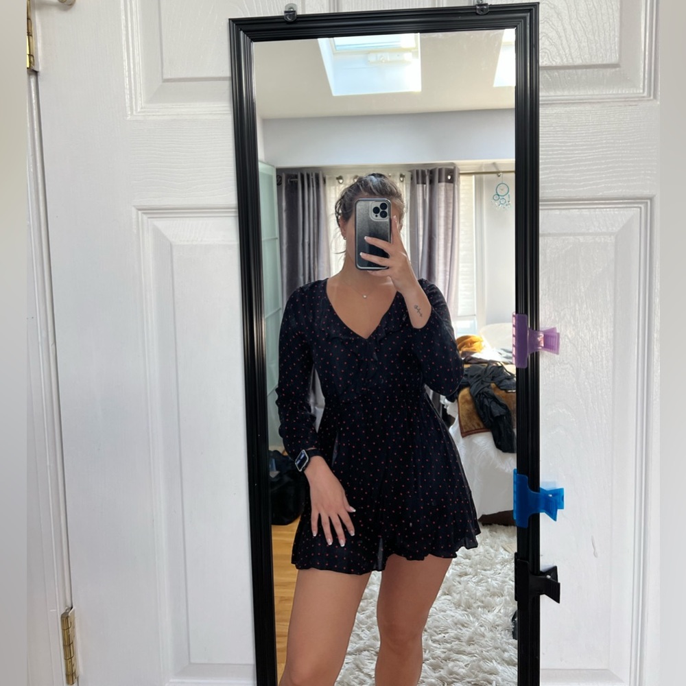 Express Polka Dot A Line Dress